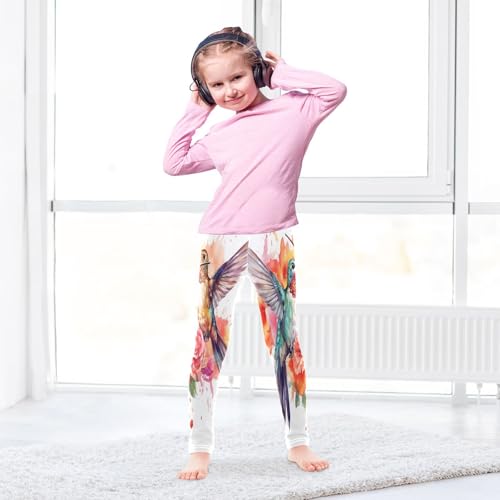 Bolaz Toddler Girls Leggings Printed Yoga Pants Leggings Hummingbird Rose for Kids4