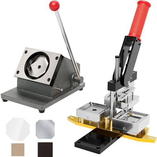 ANXYYDS Square Fridge Magnet Press Machine Kit, 63.5x63.5mm, DIY Photo Fridge Magnet Maker Machine kit with Press Machine+ Paper Cutter and 100/1000 Sets Consumables 65 * 90mm