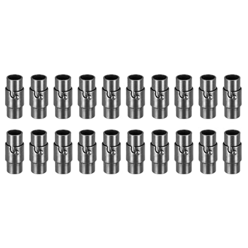 uxcell Leather Cord End Clasp, 20Pcs 5mm Hole Leather Clasps