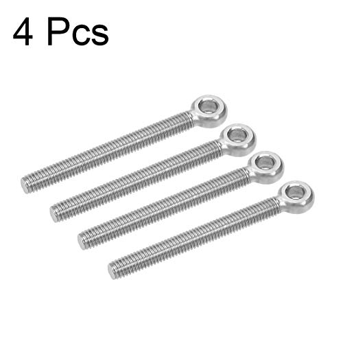 Image of uxcell M6 x 60mm 304 Stainless Steel Machine Shoulder Lift Eye Dag Rigging 4pcs