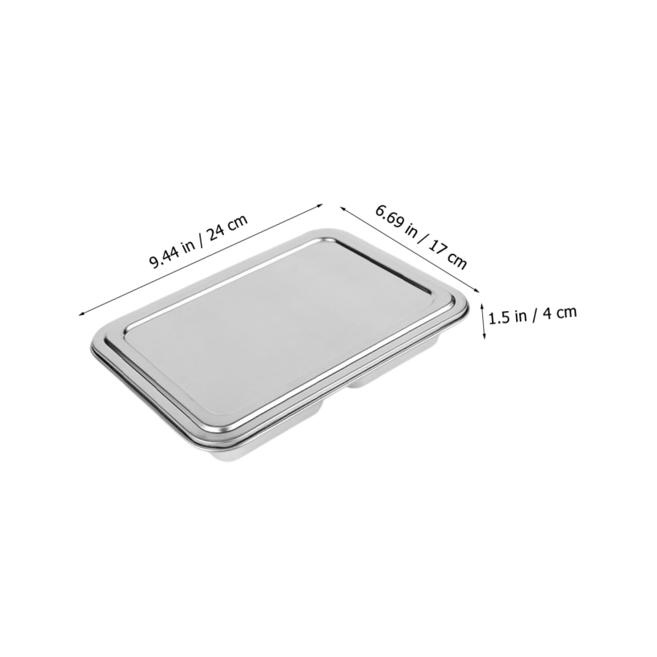 HOLIDYOYO 304 Stainless Steel Divided Plate Large Size Food Dish Multi-use for Family Meals and Picnics