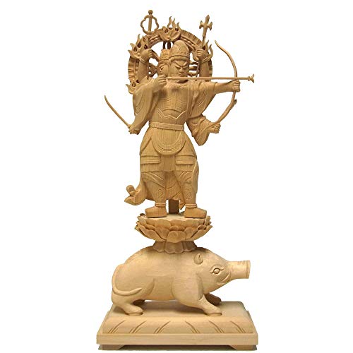 桧 摩利支天 立像 36cm 木彫り 仏像 桧 摩利支天 立像 36cm 木彫り 仏像