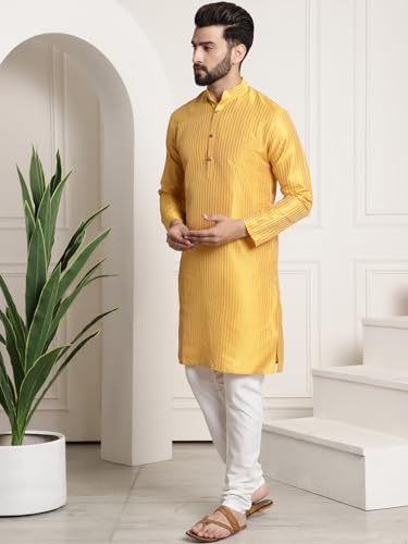 Image of SOJANYA (Since 1958 Men's Silk Blend Kurta and Pyjama with Nehru Jacket