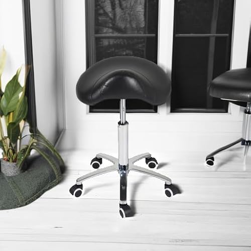 image for Antlu Saddle Stool Rolling Chair for Medical Massage Salon Kitchen Spa