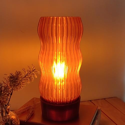 Generic Wavy X Amber Table Lamp_3D Printed With 99% Recycled Plastic thumb #6