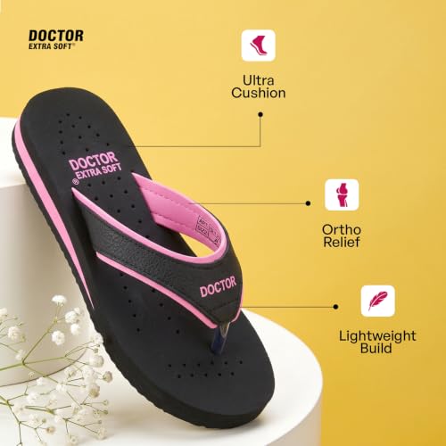 Image of DOCTOR EXTRA SOFT Care Diabetic Orthopedic Pregnancy Flat Super Comfort Dr Flipflops and House Slippers For Women's and Girl's