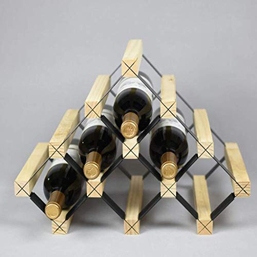 Soporte para botellas de vino de madera maciza miniatura 5