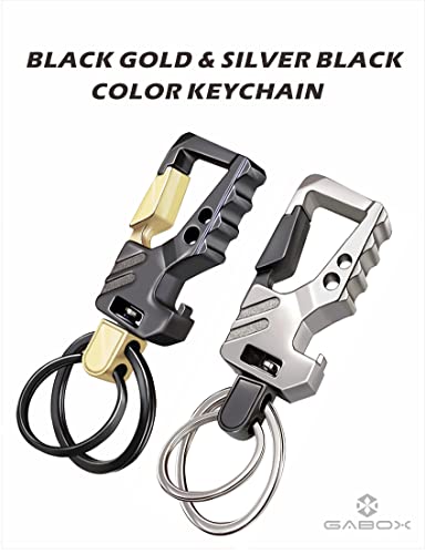 Gabox 2Pcs Keychains Edc Key Rings Key Chains Bottle Opener Auto Car Keys Tactical Carabiner Keychain With Clip #TOP1