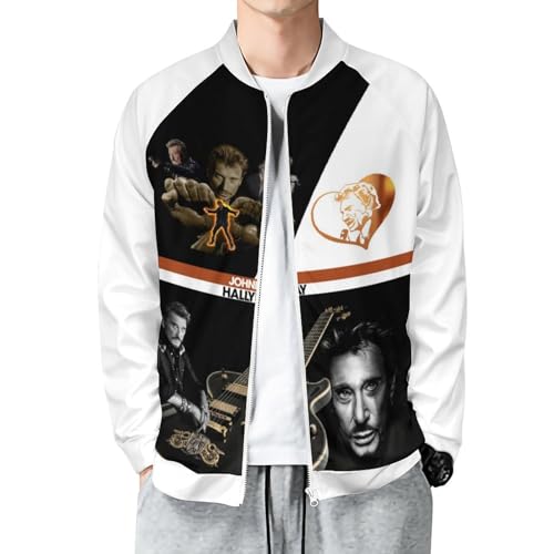 Photo de Joh*n$ny Classic Logo Noir Veste Ha$lly*Day Sweat-Shirt Veste en Sweat Zippé Sweat-Shirt pour Homme avec Col Debout Manches Longues Sport Casual Tops
