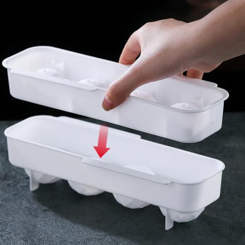 Molde plástico para hielo en esfera 2 piezas con tapa miniatura 4