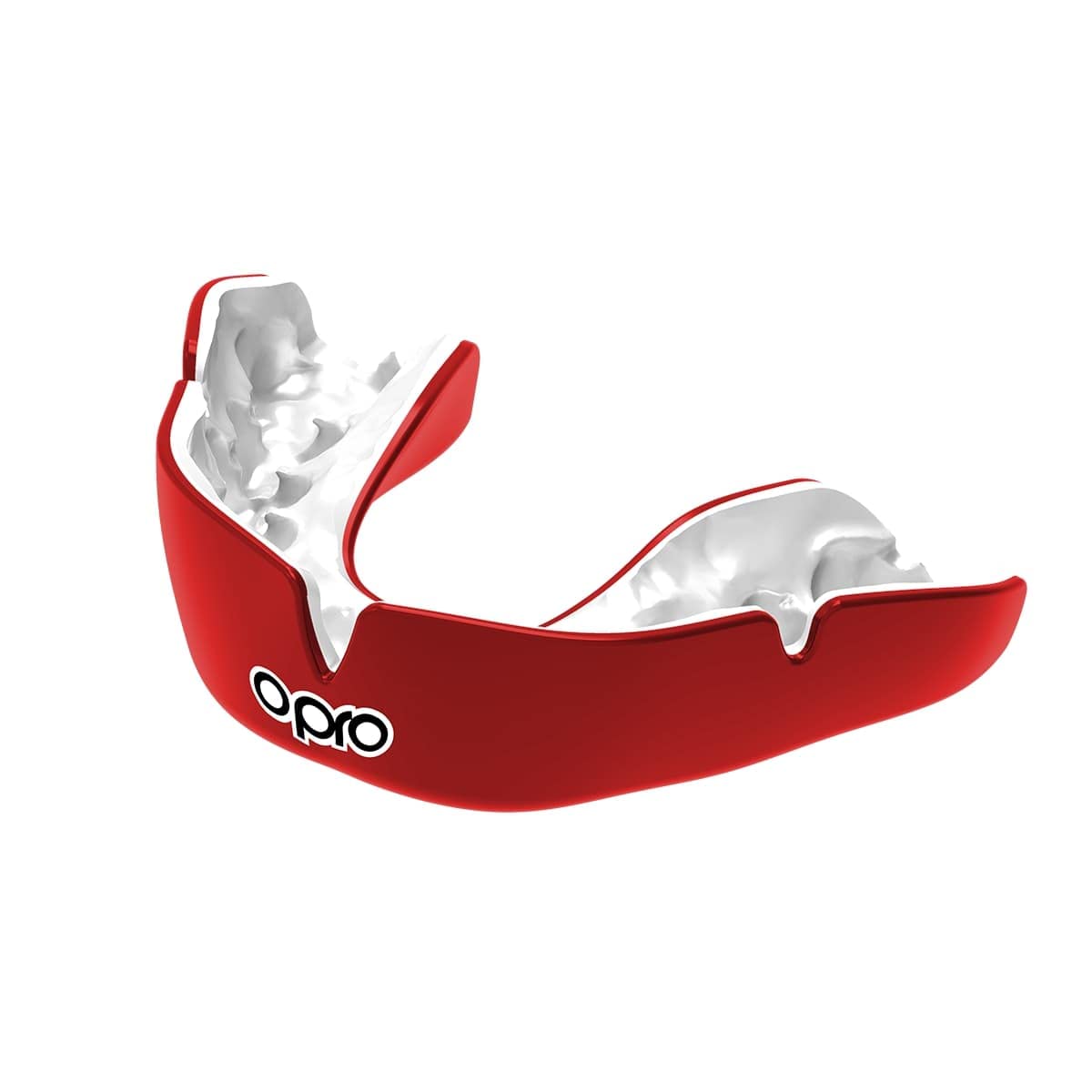 OPRO Instant Custom Fit Moldable Mouth Guard, Dentist Level, Red/White
