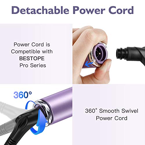 Curling Iron 5 in 1 BESTOPE Hair Curling Wand Set Hair Wand 0.5\'\' to 1.25\'\' Ceramic Barrels for Women Hair Styling with 6 Heat LCD & Detachable Power Cord, Include Glove, Hair Clips & Storage Bag