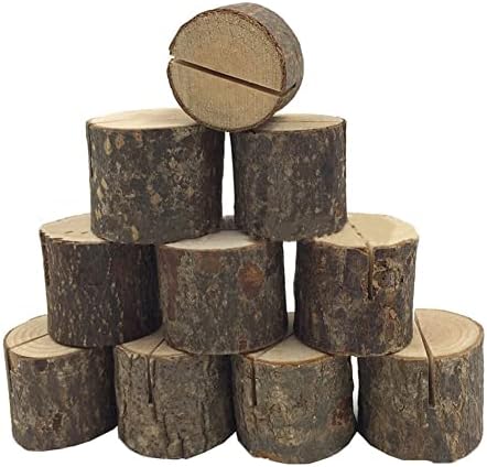 Snner 10PCS Wooden Wedding Name Place Card Holders Table Number Card Holders, Wooden Card Holders, Place Card Holders, Place Card Holder for Wedding Party Home Decor