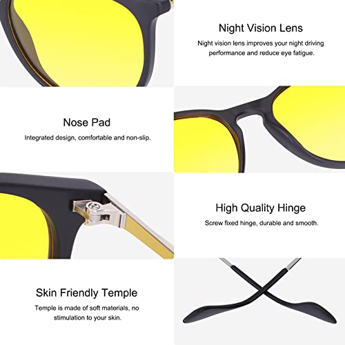 Image of HAOLOTA Night Vision Glasses for Driving Anti Glare, Polarized Nighttime Safety Glasses for Women Men UV400 Protection