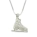 Crystal Ice Skate Charm Pendant Necklace