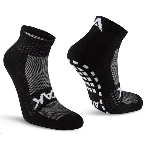 WackySox ATAK Sports Gripzlite Pro Quarters - Calcetines unisex hasta el tobillo, Negro, 9-12