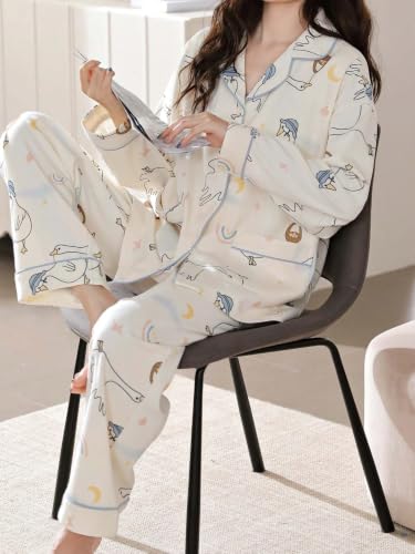 Image of LITZO Womens Korean Night Dress || Pyjama Set ||Korean Nightsuit || Women Nightwear ||Round Neck Half Sleeve Nightsuit || Loungewear || Everyday Nightdress (L-234-237)