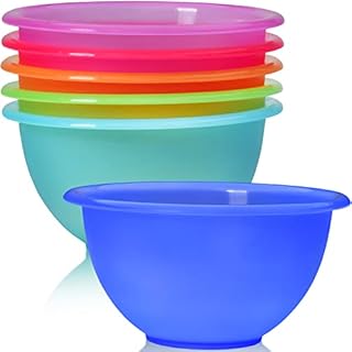 idea-station NEO plastic bowls 6 pieces, 16 cm, 650 ml, colorful, reusable, shatterproof, round, hard, cereal, salad, small, parties, children, kids, baby, outdoor, camping