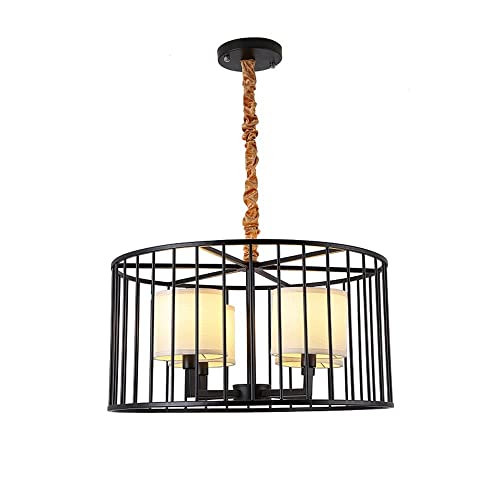 Lustre industriel cage fer forgé pour remplacer un plafonnier éblouissant