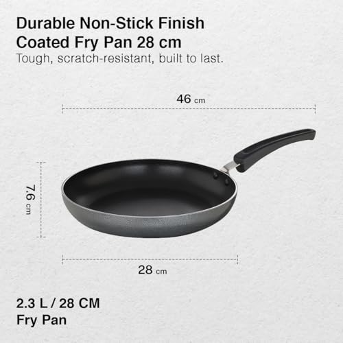 Image of Prestige Aluminium Omega Select Plus Non-Stick Fry Pan, 28cm, Black (Small Size)-(Non Induction)