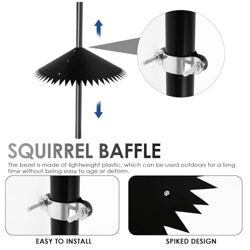 2 Pack Squirrel Baffle for Bird Feeder Poles, 19inch Serrated Squirrel Baffle Shield, Bird House Guard, Squirrels Proof Deflector, Squirrels Guard Stopper for Outside Shepherd Hooks