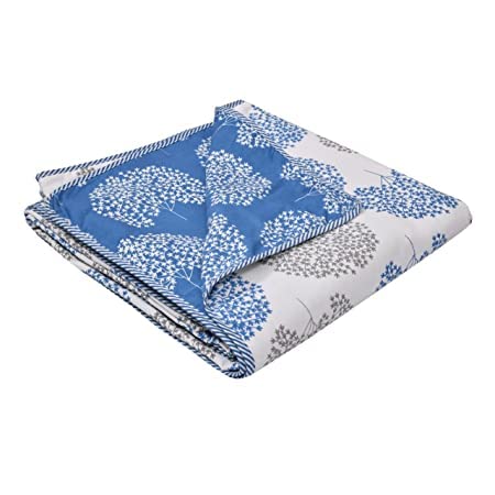 MITUL 100% Cotton Reversible Dohar Double Bed Size | Jaipuri Printed Artisan Block Design Blanket | Soft Lightweight AC Summer Comforter Quilt (HM Cotton DOHAR NO 1, Double Bed)