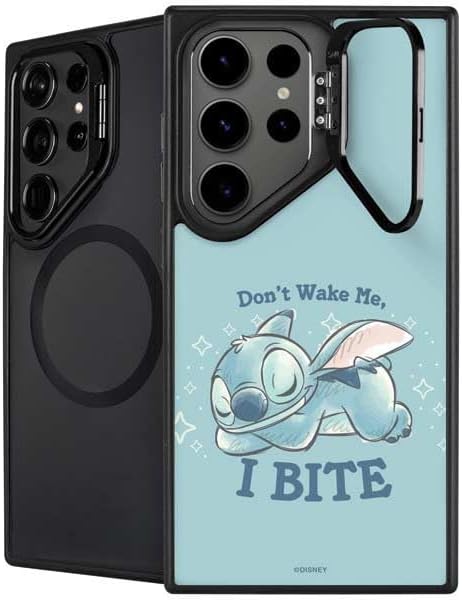 Skinit Kickstand Phone Case Compatible with Galaxy S24 Ultra - Officially Licensed Disney Lilo and Stitch Stitch and Angel Design