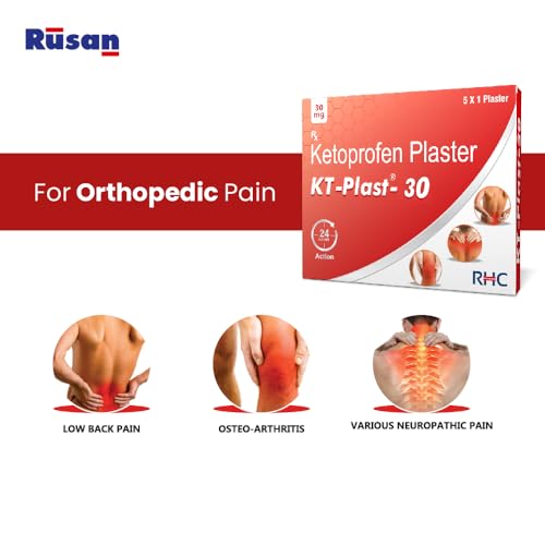 Image of Rusan KT-Plast 20mg Ketoprofen Transdermal Patch - Mild to Moderate Pain Relief | 5 Patches