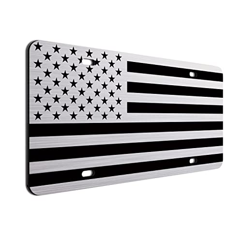 Inverted American Flag License Plate on 1/8