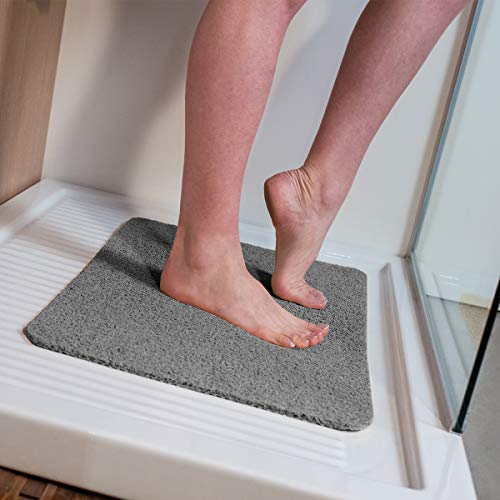JML Bath Mat Non Slip Anti Mould - Bathroom Mats for Inside the Bath or Shower - Quick Dry Soft Bathmat lets Water Pass Through - Dirt Resistant, No Staining or Discolouring, Hydro Wonder, Grey