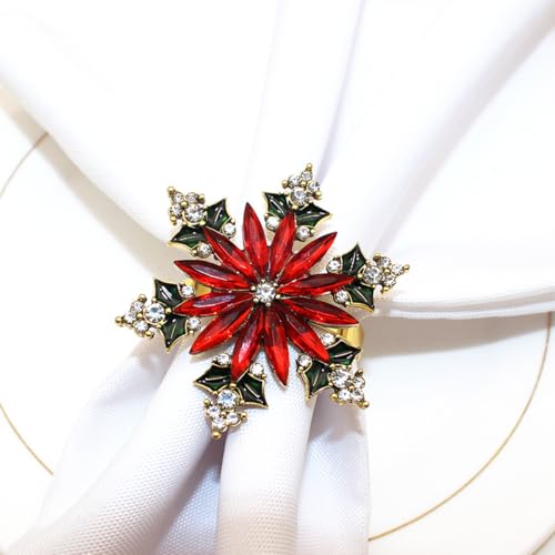 Image of Rhinestone Flower Brooch Pin for Women Red Black Purple Flower Broochs Pin Hat Christmas Brooch Jewelry