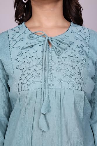 Image of Women's Tunics - Stylish & Comfortable Kurti for Women | Elegant 3 /4 Sleeve Designer Tunic Tops for Women | Indian Ethnic Short Kurti for Casual, Festive