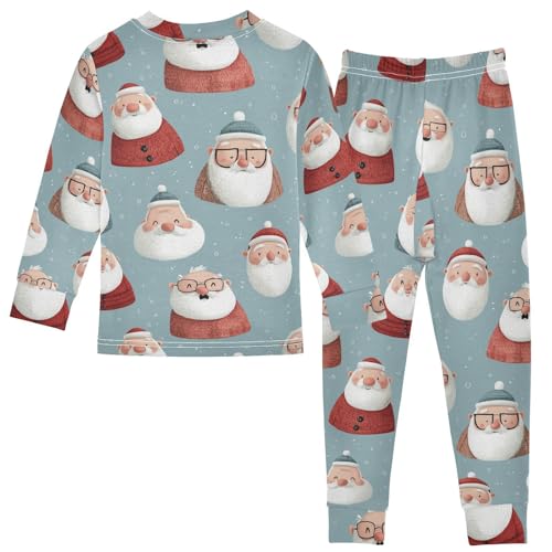 Pajama Sets Long Sleeve Santa Claus Pattern Prints Soft Comfy Sleepwear 2 Piece PJS 3-8T3