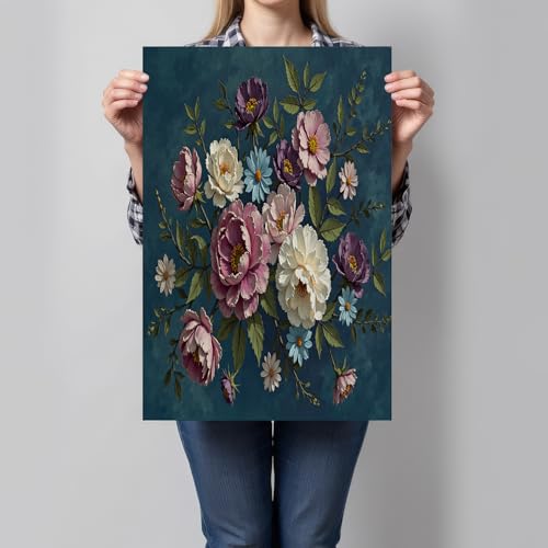 Tableau decoration murale style Rococo de pivoines pour apaiser l'ambiance chambre