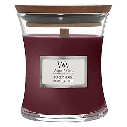 WoodWick Scented Candle with Crackling Wick | Black Cherry Mini Hourglass Candle