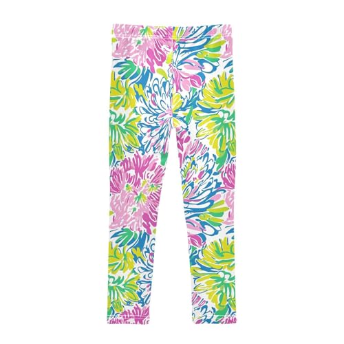 Girls' Leggings Color Flower Kids Yoga Tights Pants 1 Pack 208616272