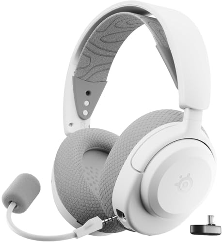 SteelSeries Arctis Nova 3X Wireless Multi-Platform Gaming Headset — Mobile App Control — 40 HR Battery — Neodymium Magnetic Drivers — 2.4GHz/Bluetooth — Xbox, PS, PC, Switch, Mobile — White (RENEWED)