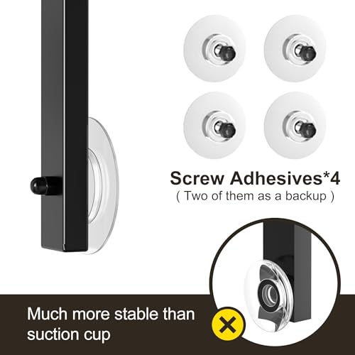 Orimade Adjustable Anti-slip Hanging Shower Caddy over Shower Head,Rustproof Bathroom Hanging shower Organizer with 4 Hooks for Razor,No Drilling Shower shelves Storage Rack,Black 4 Tier by Orimade - Image 6