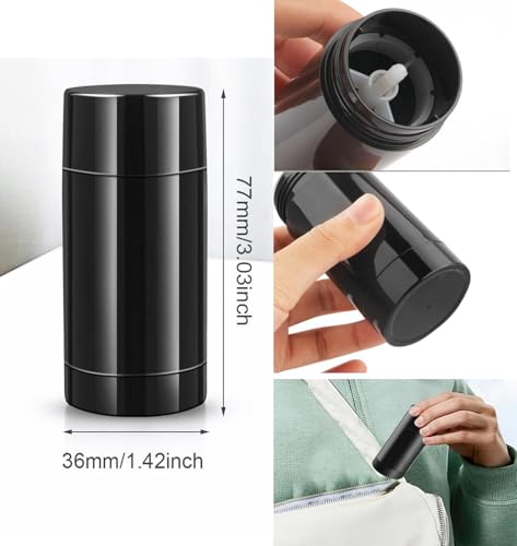 10 Pcs 30ml Empty Deodorant Containers Twist Up Filling Stick Plastic Deodorant Container Refillable Deodorant Bottles Round Lip Balm Tubes for Homemade DIY Lipstick Crayon Chapstick(Black)2
