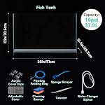 LAQUAL 10 Gallon Ultra Clear Glass Fish Tank, Rimless Low Iron Aquarium for Betta/Nano/Goldfish/Snail/Shrimp, Big Fish Tank & Cover Set & Feeding Ring & Cleaning Tools