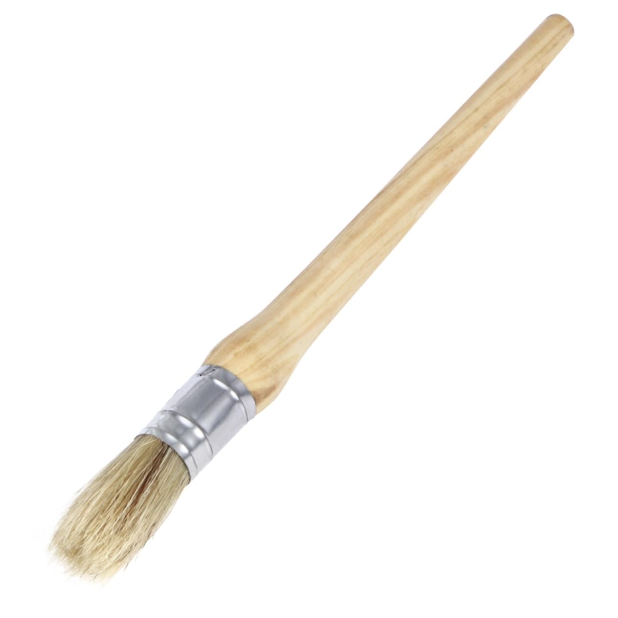 NUOBESTY Pinceau Rond à Manche Long en Bois, Lot de 4 Pièces