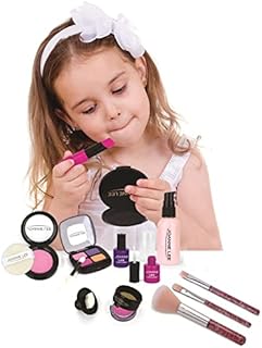 xwin sportseries Girls Play Makeup Set for Girls, 14 Pieces Washable Cosmetics Set, Children Play Make Up Non-Toxic Little Kids Makeup Toy With Cosmetic Bag, Kids Pretend Makeup Kit