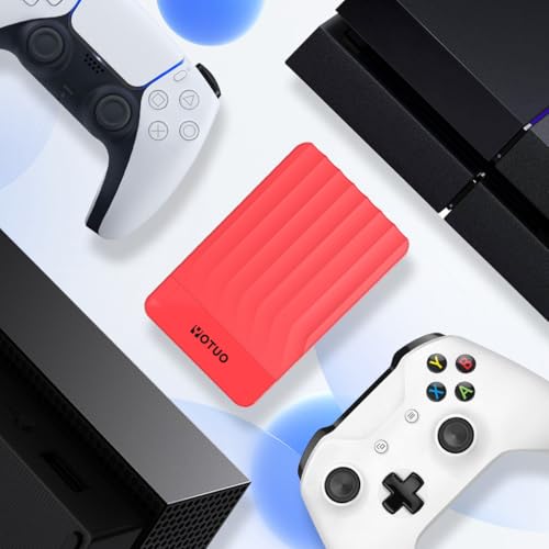 Image of YOTUO Portable External Hard Drive Storage Expansion Mobile HDD USB 3.0 for PC, Mac, Desktop, Laptop, PS4, PS5, Xbox One X /S, Xbox 360, Xbox Series X /S, Office & Game (Red, 1TB)