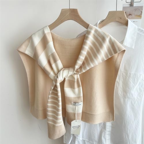 Sweater Shawl Wraps for Women Knitted Knotted Shawls Wrap Casual Striped Scarf Cape Pashmina Shawl Shoulder Top Wrap2