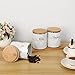 JUXYES Set of 3 Ceramic Canisters Set for Sugar Coffee Tea, Luxurious Storage Containers Set with Lids Decorative Storage Pots White Ceramic Storage Jar for Kitchen Counter Dining Room