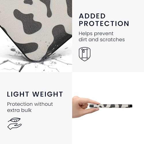 kwmobile Case Compatible with Kobo Clara 2E / Tolino Shine 4 Case - eReader Cover - Cow Print Black/White - 3