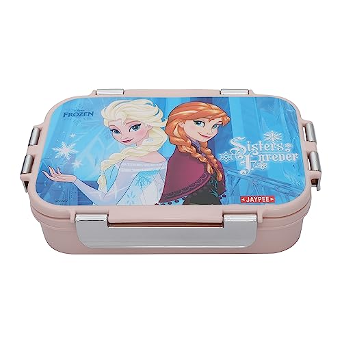 JAYPEE Stainless Steel Insulated Lunch Box Wowsteel Sr. Sisters Forever Lunch Box for School Kids Leak Proof Airtight lid with Spoon, Pink, 900 ml, Girls
