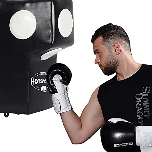 HOTSYSTEM Wall Mount Uppercut Boxing Bag Wall Mount Hook and Uppercut Punching Bag , Muay Thai Training Punching Target Bag for Home and Gym Workout, Black
