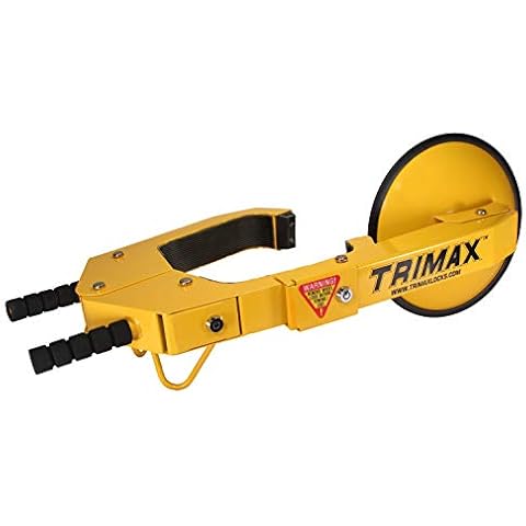 Trimax TWL100 Ultra-Max Adjustable Wheel Lock, Yellow/Black Cover