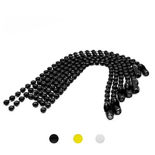 VIUJUH 150 pcs 100mm 4inch Bead Chain,2.4mm Diameter with Ball Connector Clasp Keychain Rings Metal Bead Chain Nickel Chain Dog Tag Chain (Black)